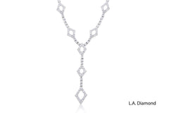 18k White Gold Diamond  Y-style  Necklace