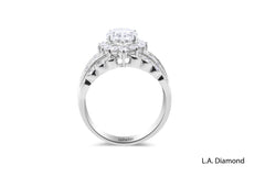 18K White Gold Oval Cut Diamond Engagement Ring