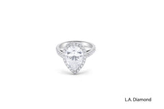 White Gold Diamond Pear And Round Cut Engagement Ring