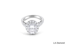14K White Gold Oval Shape Diamond Engagement Ring
