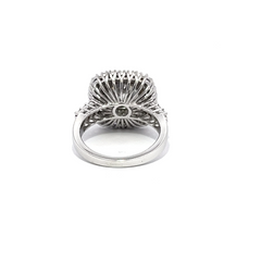 14k White Gold Diamond Halo Round Cut Engagement Ring