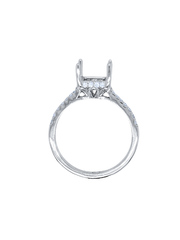 14k White Gold Diamond Emerald Cut Engagement Ring .45c - LA DIAMOND 14k White Gold Diamond Emerald Cut Engagement Ring .45c - LA DIAMOND
