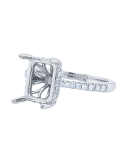 14k White Gold Diamond Emerald Cut Engagement Ring .45c - LA DIAMOND 14k White Gold Diamond Emerald Cut Engagement Ring .45c - LA DIAMOND