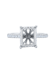 14k White Gold Diamond Emerald Cut Engagement Ring .45c - LA DIAMOND 14k White Gold Diamond Emerald Cut Engagement Ring .45c - LA DIAMOND