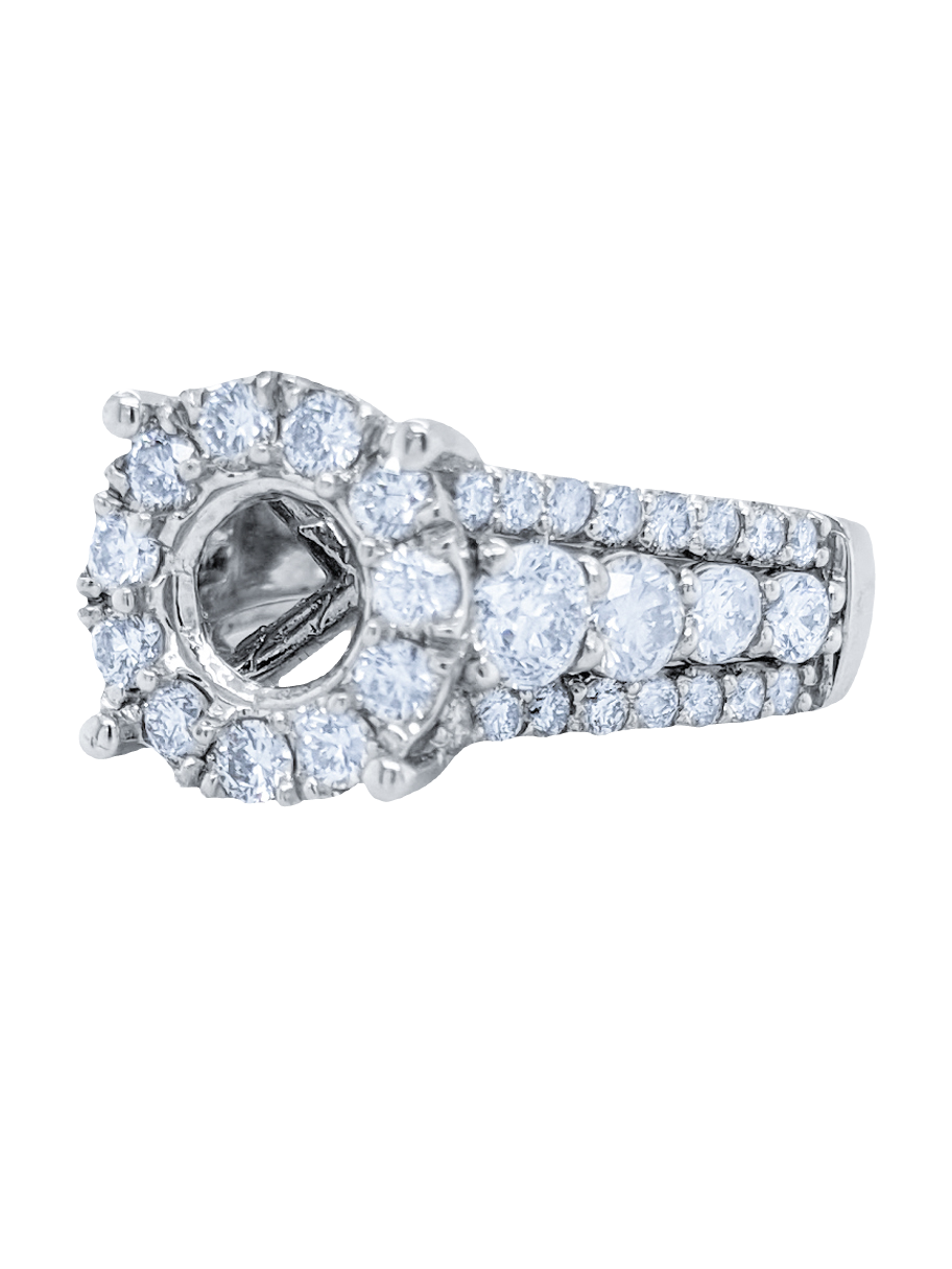14k White Gold Diamond Round Cut Engagement Ring 2.35c - LA DIAMOND 14k White Gold Diamond Round Cut Engagement Ring 2.35c - LA DIAMOND
