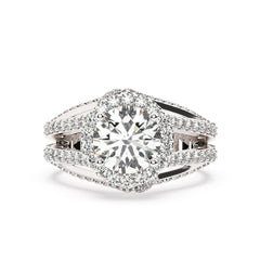 14k White Gold Diamond Multi Layer Round Cut Engagement Ring .70c - LA DIAMOND 14k White Gold Diamond Multi Layer Round Cut Engagement Ring .70c - LA DIAMOND