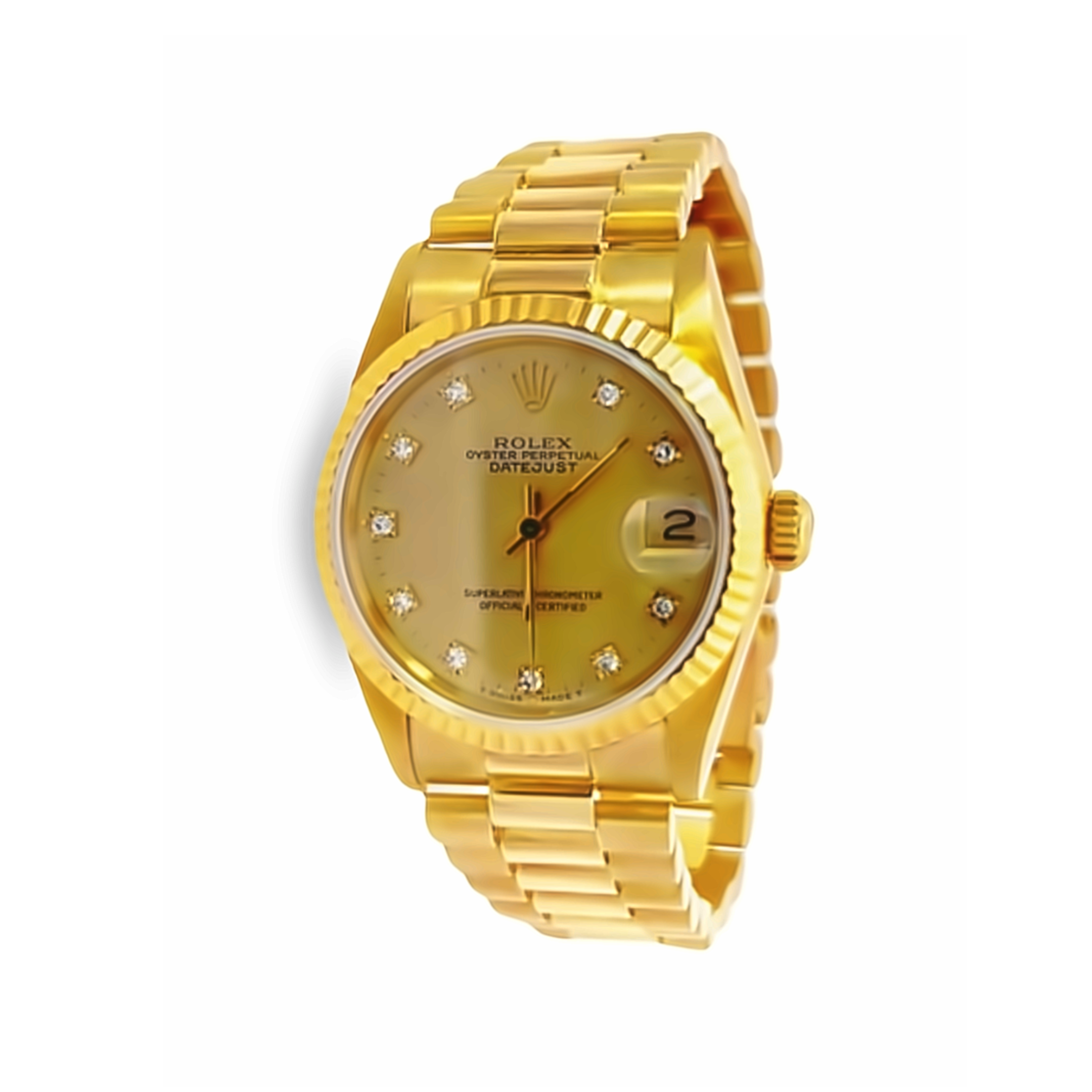 18K Yellow Gold Pre- Owned Rolex Oyster Perpetual DateJust (Brand New  Condition) -LA DIAMOND