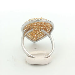 Fancy Yellow Diamond Cluster Tear Drop 14k White Gold Ring Fancy Yellow Diamond Cluster Tear Drop 14k White Gold Ring