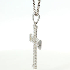 14K Gold Twisted Rope Diamond Cross Pendant 14K Gold Twisted Rope Diamond Cross Pendant
