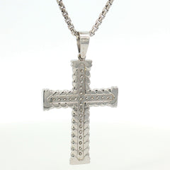 14K Gold Twisted Rope Diamond Cross Pendant 14K Gold Twisted Rope Diamond Cross Pendant