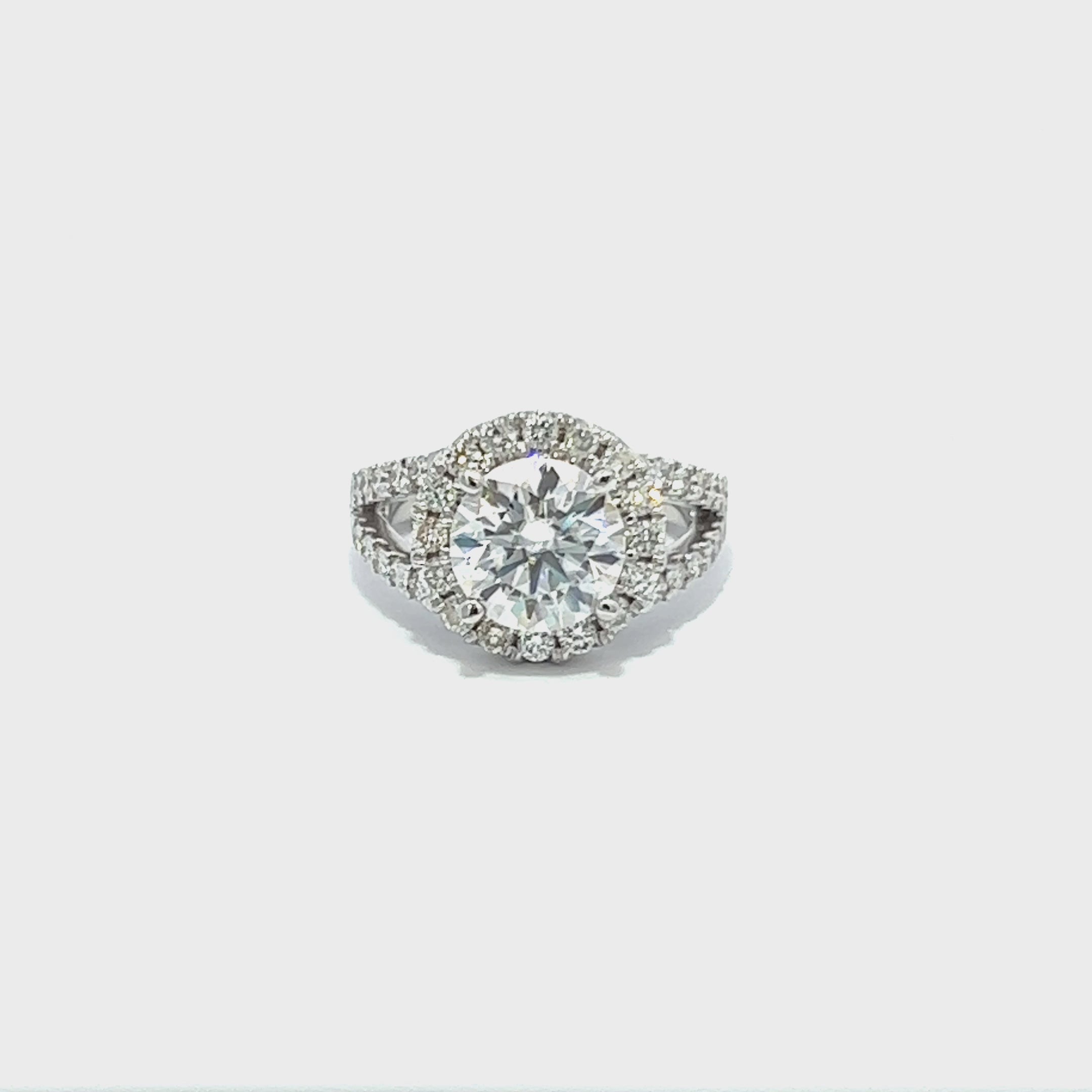 14K White Gold Round Cut Diamond Engagement Ring 14K White Gold Round Cut Diamond Engagement Ring