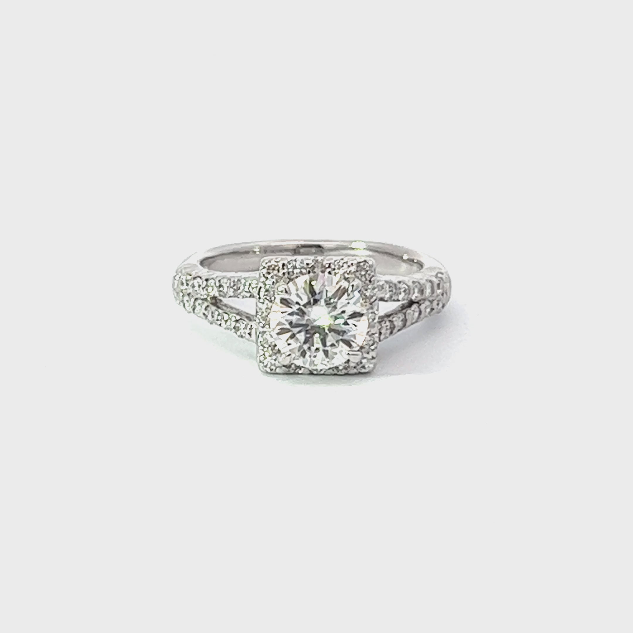 14K White Gold Princess & Round-Cut Diamond Semi-Mount Engagement Ring (1.01 ct) 14K White Gold Princess & Round-Cut Diamond Semi-Mount Engagement Ring (1.01 ct)