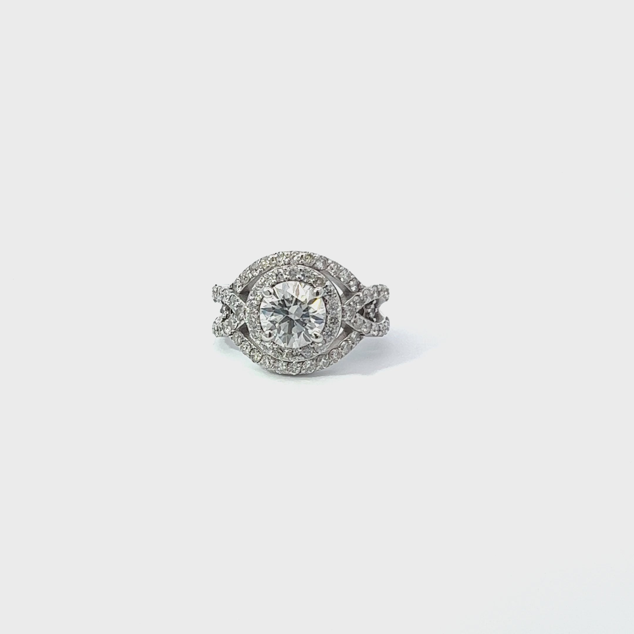 14K White Gold Round Diamond Cut Engagement Ring 14K White Gold Round Diamond Cut Engagement Ring