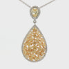 Fancy Yellow Diamond Tear Drop Pendant Set in 14k White Gold Fancy Yellow Diamond Tear Drop Pendant Set in 14k White Gold