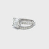 14K White Gold Diamond Cushion and Round Cut Engagement Ring (1.00 ct) 14K White Gold Diamond Cushion and Round Cut Engagement Ring (1.00 ct)
