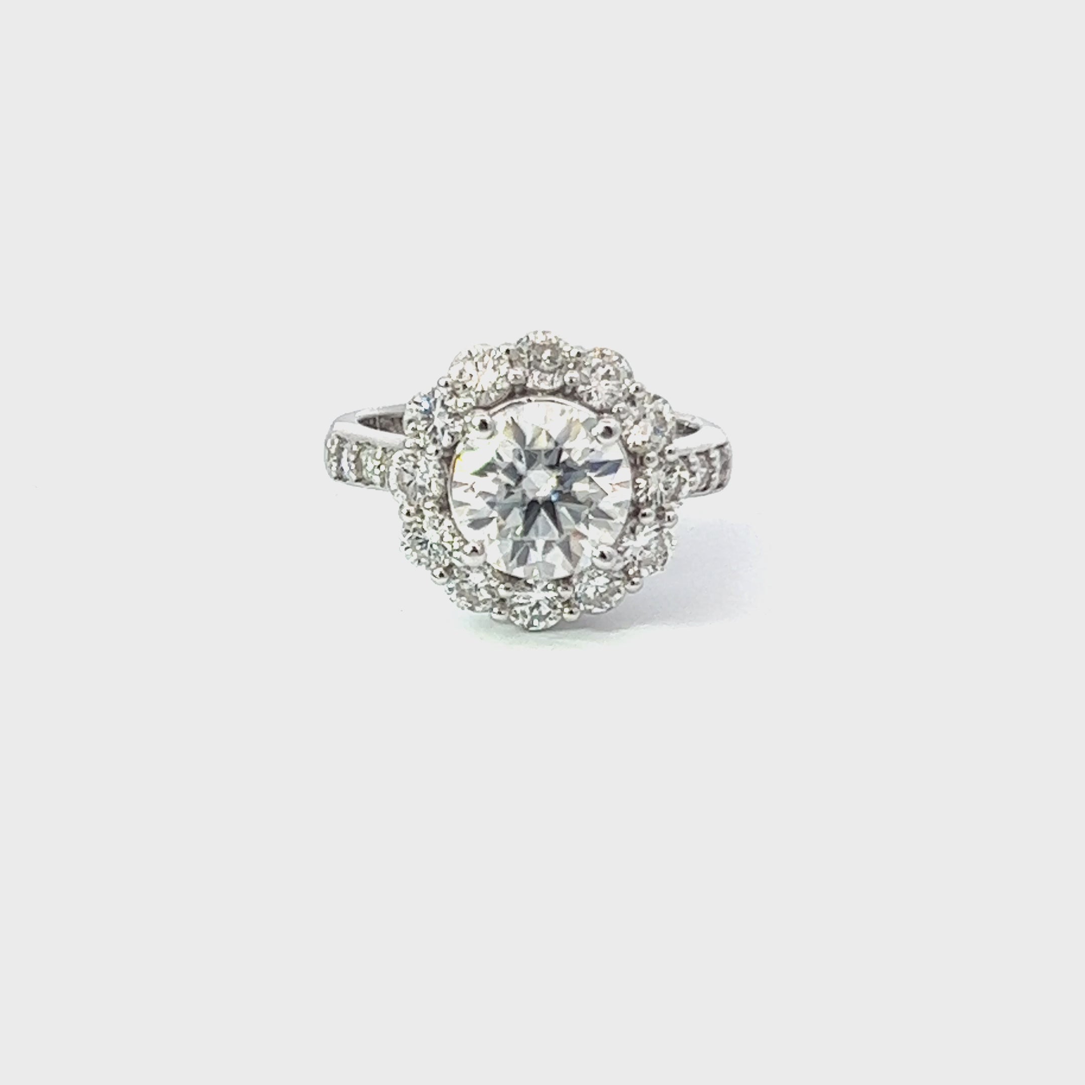 14K White Gold Round Diamond Cut Engagement Ring (6.30 g) 14K White Gold Round Diamond Cut Engagement Ring (6.30 g)