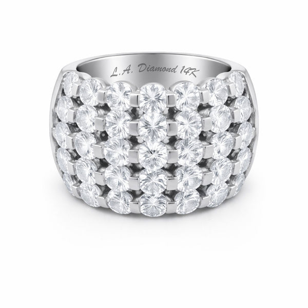 14K White Gold Round Diamond Ring (3.70 ct) - RD374
