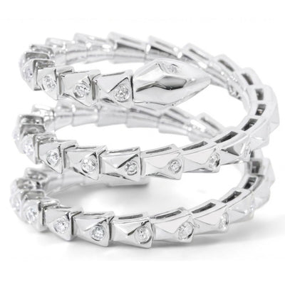 18K White Gold Diamond Snake Ring (0.50 ctw)