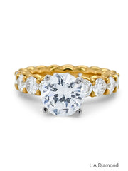 14k Yellow Gold Diamond Round Cut Engagement Ring 4.25c - LA DIAMOND 14k Yellow Gold Diamond Round Cut Engagement Ring 4.25c - LA DIAMOND