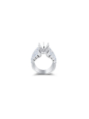 14K White Gold Round & Baguette Cut Semi-Mount Diamond Engagement Ring (2.96 ct) 14K White Gold Round & Baguette Cut Semi-Mount Diamond Engagement Ring (2.96 ct)