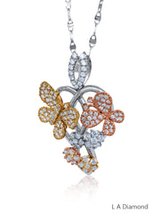 14K Two-Tone Diamond Butterfly Pendant w/ Chain (2.35 ct) 14K Two-Tone Diamond Butterfly Pendant w/ Chain (2.35 ct)