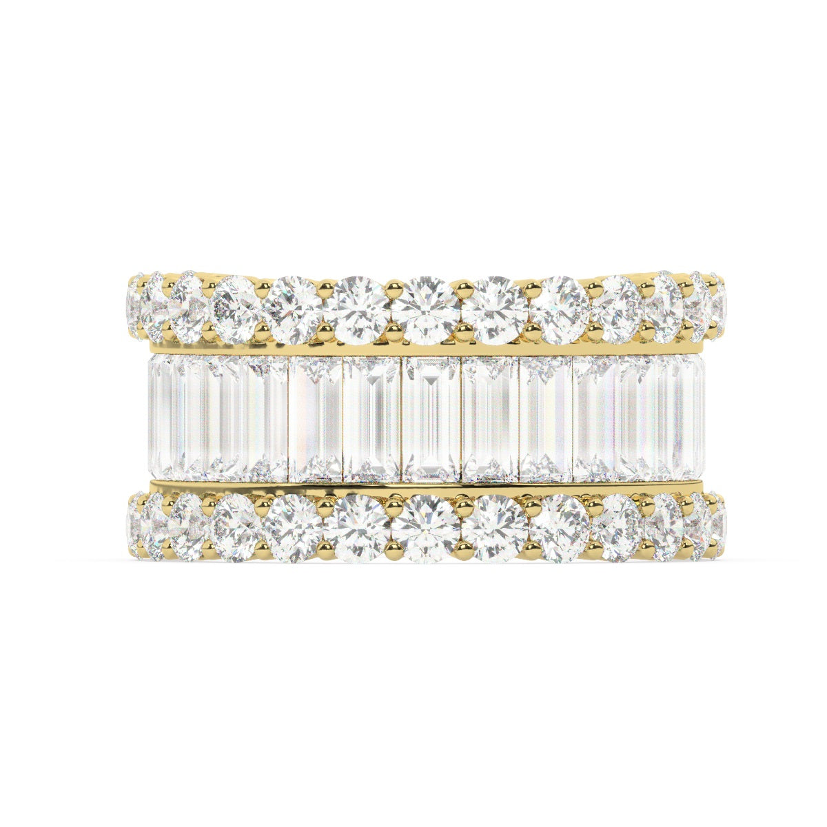 14K White Gold Diamond Baguette Anniversary Wedding Ring (5.15 ct)_ 14K White Gold Diamond Baguette Anniversary Wedding Ring (5.15 ct)_