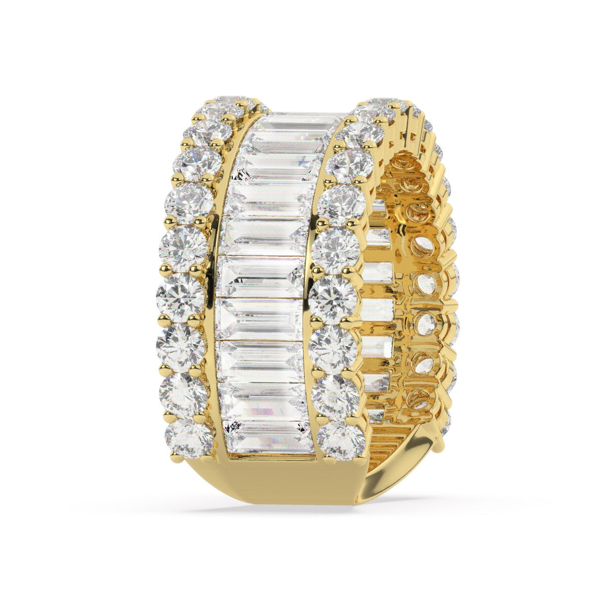 14K White Gold Diamond Baguette Anniversary Wedding Ring (5.15 ct)_ 14K White Gold Diamond Baguette Anniversary Wedding Ring (5.15 ct)_