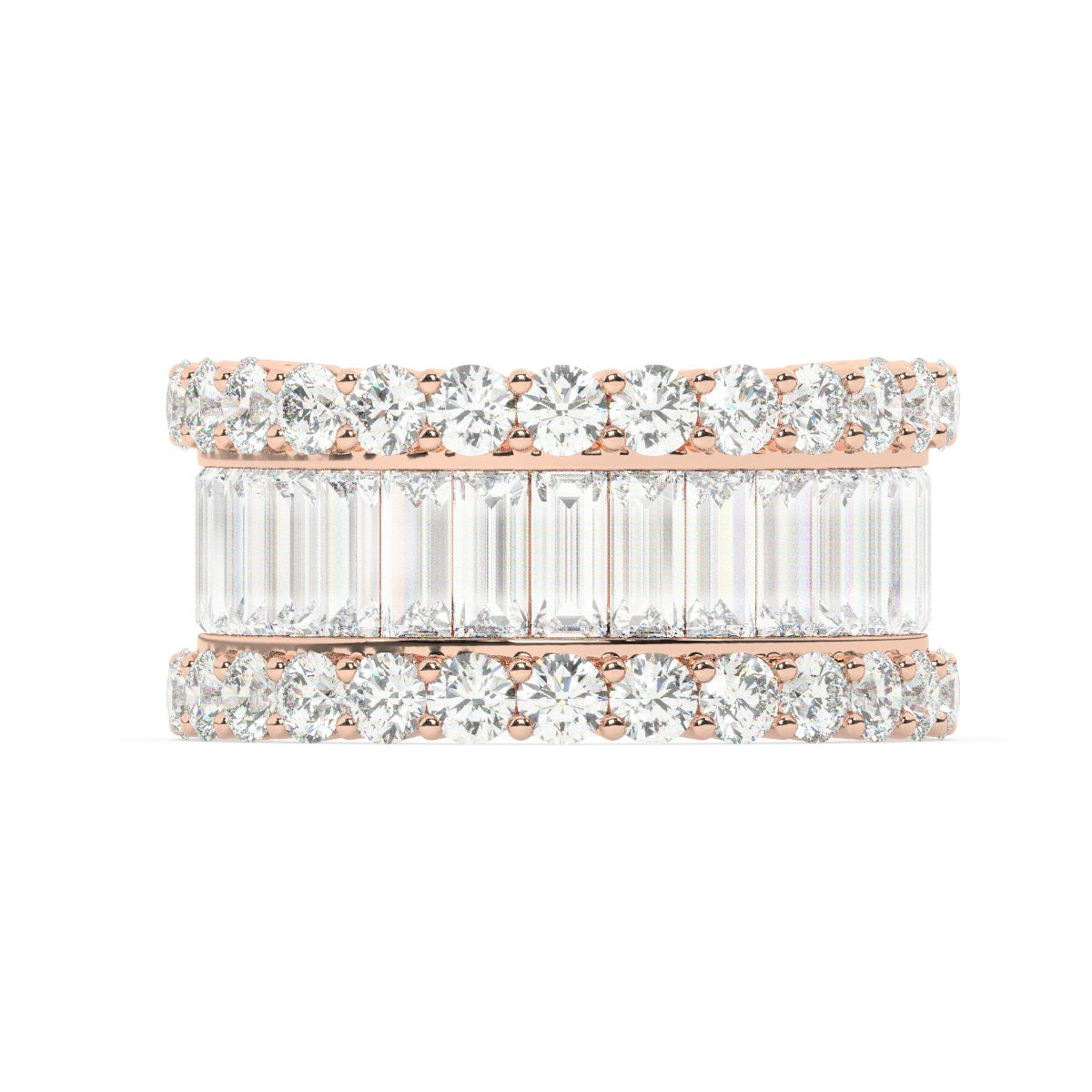14K White Gold Diamond Baguette Anniversary Wedding Ring (5.15 ct)_ 14K White Gold Diamond Baguette Anniversary Wedding Ring (5.15 ct)_