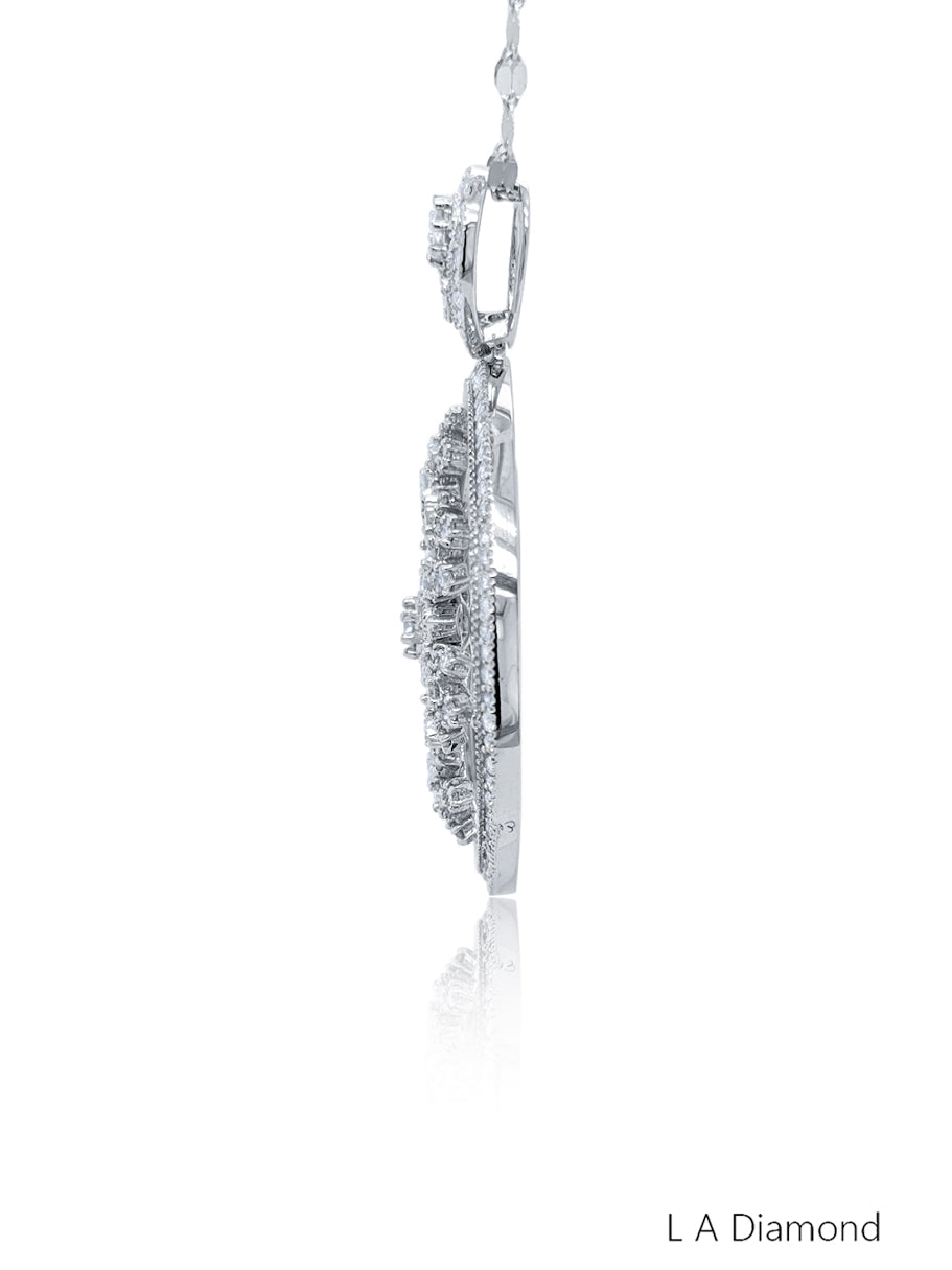 14K White Gold Diamond Marquise & Round Cut Snowflake Pendant (2.68 ct) 14K White Gold Diamond Marquise & Round Cut Snowflake Pendant (2.68 ct)