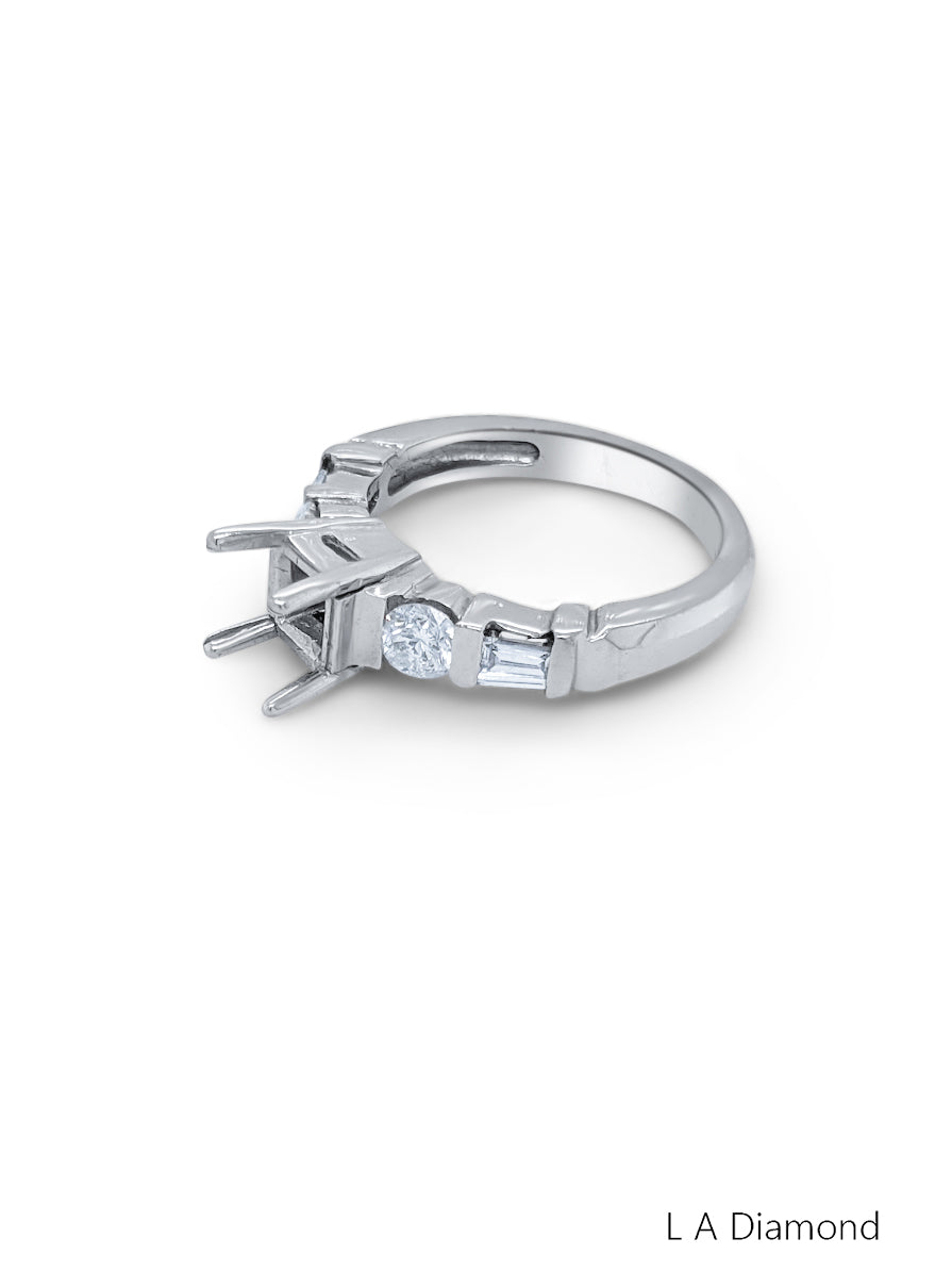 14K White Gold Diamond Princess Cut Engagement Ring (0.72 ct) 14K White Gold Diamond Princess Cut Engagement Ring (0.72 ct)