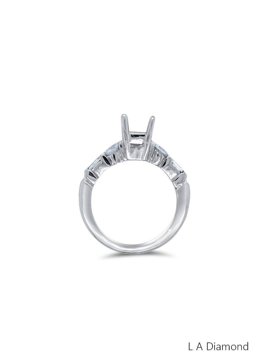 14K White Gold Diamond Princess Cut Engagement Ring (0.72 ct) 14K White Gold Diamond Princess Cut Engagement Ring (0.72 ct)