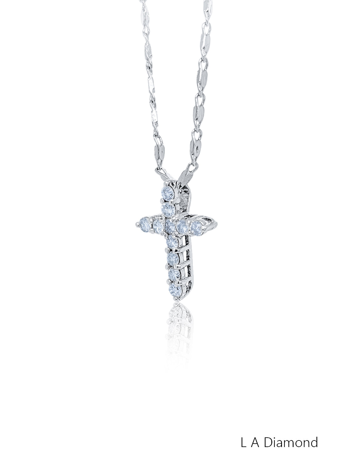 14K White Gold Diamond Round Cut Cross Pendant (0.95 ct) 14K White Gold Diamond Round Cut Cross Pendant (0.95 ct)