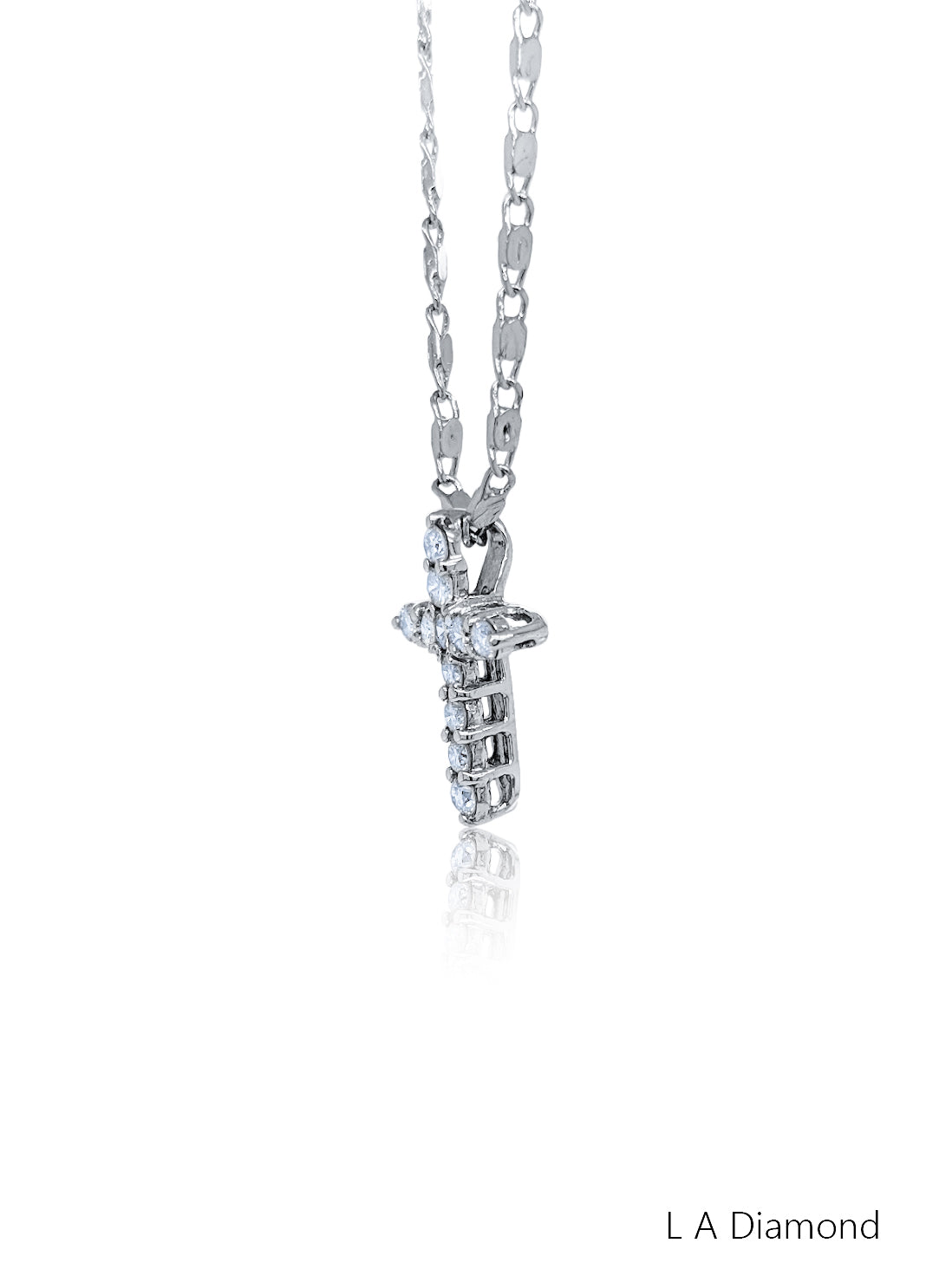 14K White Gold Diamond Round Cut Cross Pendant (0.95 ct) 14K White Gold Diamond Round Cut Cross Pendant (0.95 ct)