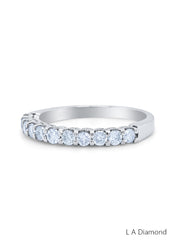14K White Gold Diamond Round Cut Wedding Ring (0.75 ct)_ 14K White Gold Diamond Round Cut Wedding Ring (0.75 ct)_