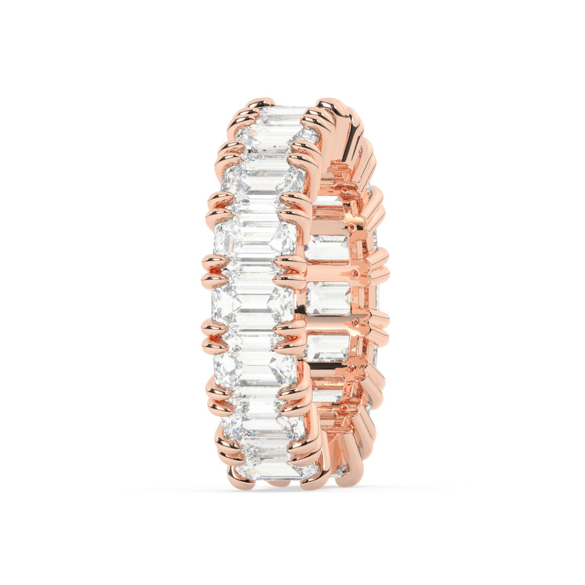 14K White Gold Emerald Cut Diamond Wedding Ring (7.75 ct)_ 14K White Gold Emerald Cut Diamond Wedding Ring (7.75 ct)_
