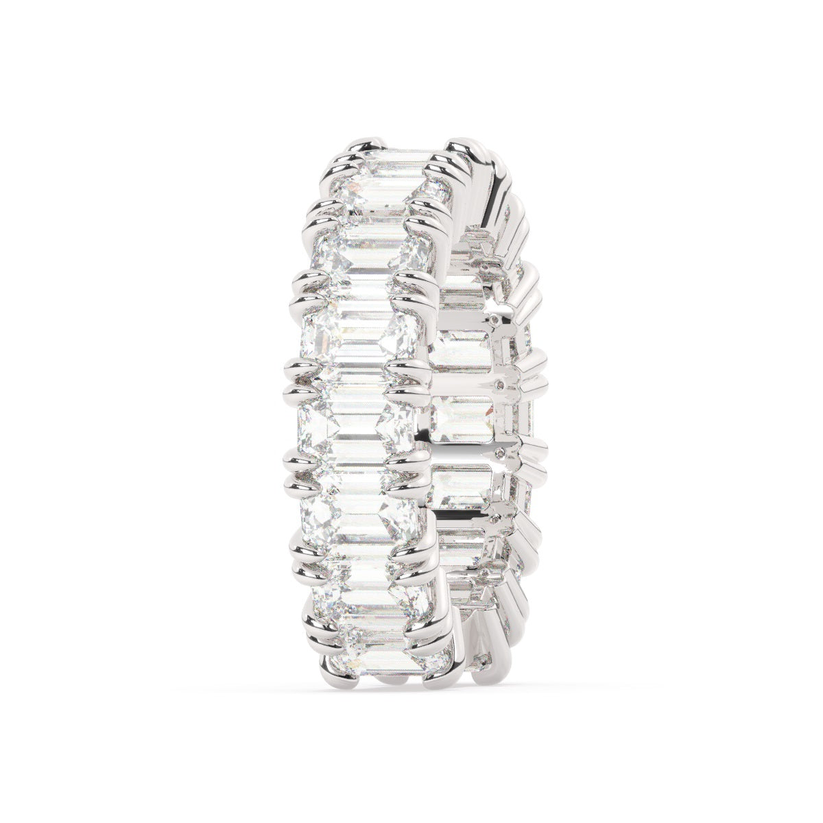 14K White Gold Emerald Cut Diamond Wedding Ring (7.75 ct)_ 14K White Gold Emerald Cut Diamond Wedding Ring (7.75 ct)_