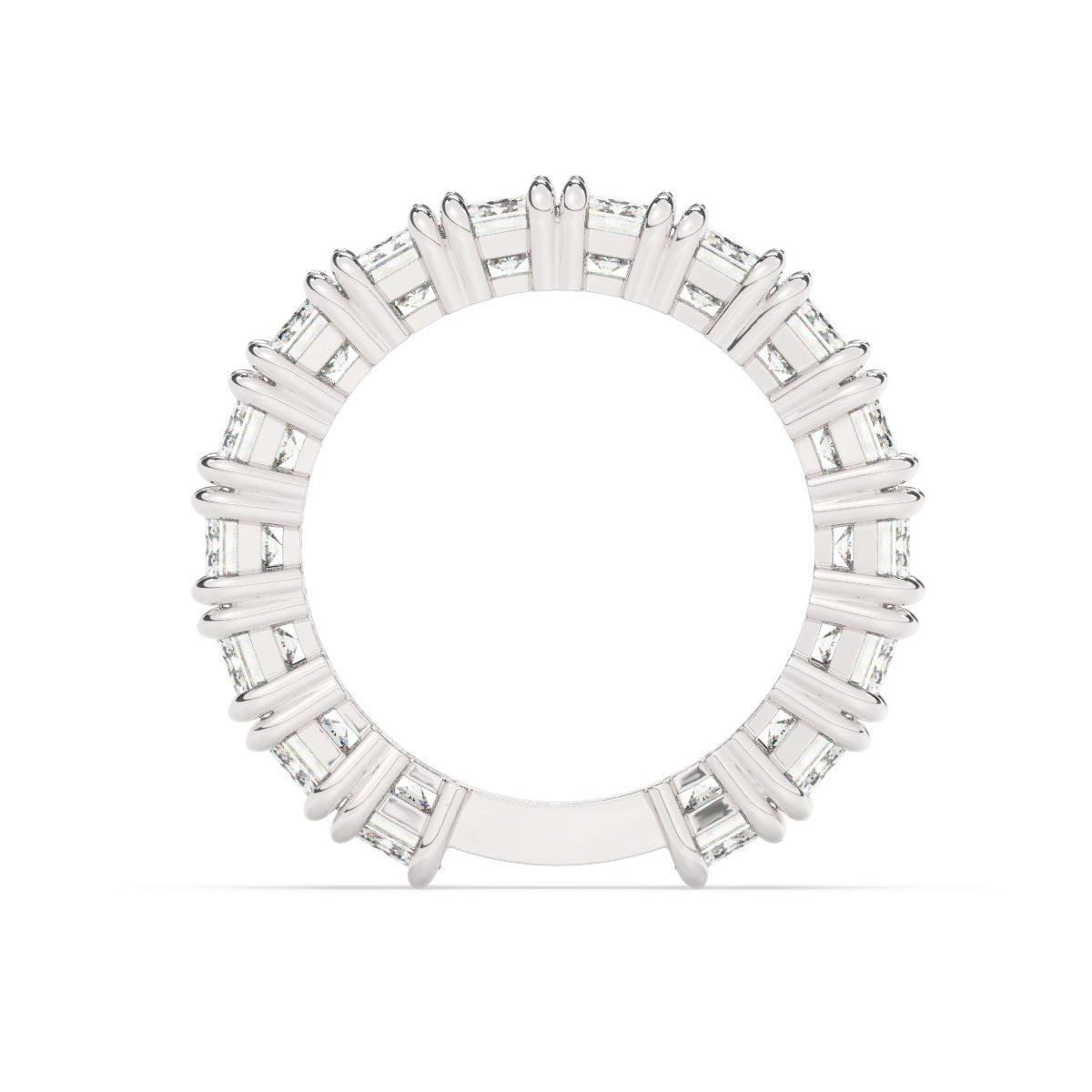 14K White Gold Emerald Cut Diamond Wedding Ring (7.75 ct)_ 14K White Gold Emerald Cut Diamond Wedding Ring (7.75 ct)_