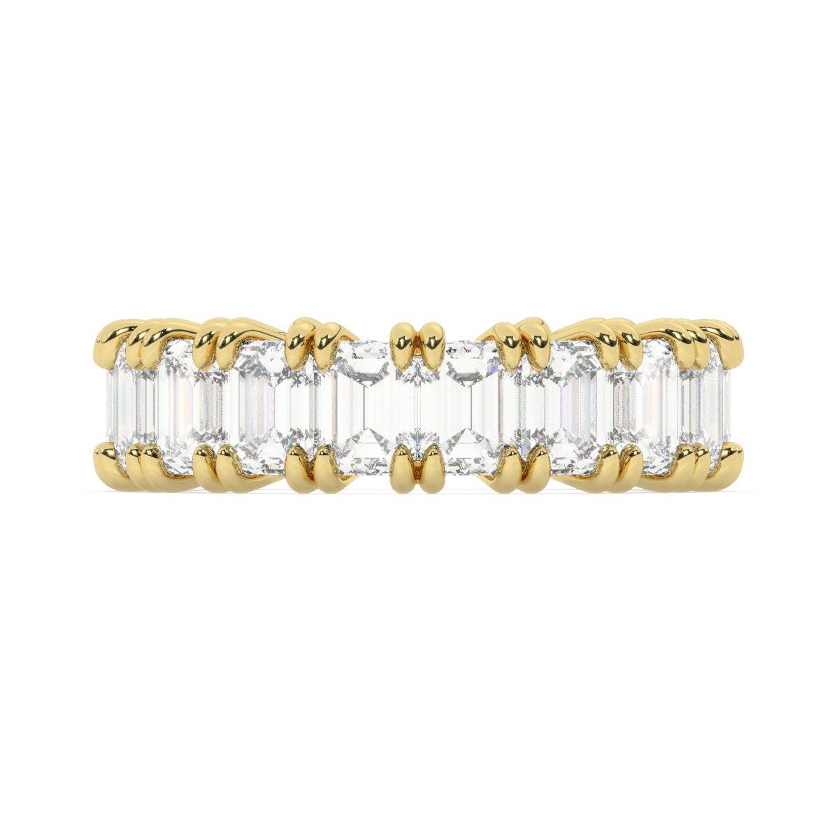 14K White Gold Emerald Cut Diamond Wedding Ring (7.75 ct)_ 14K White Gold Emerald Cut Diamond Wedding Ring (7.75 ct)_