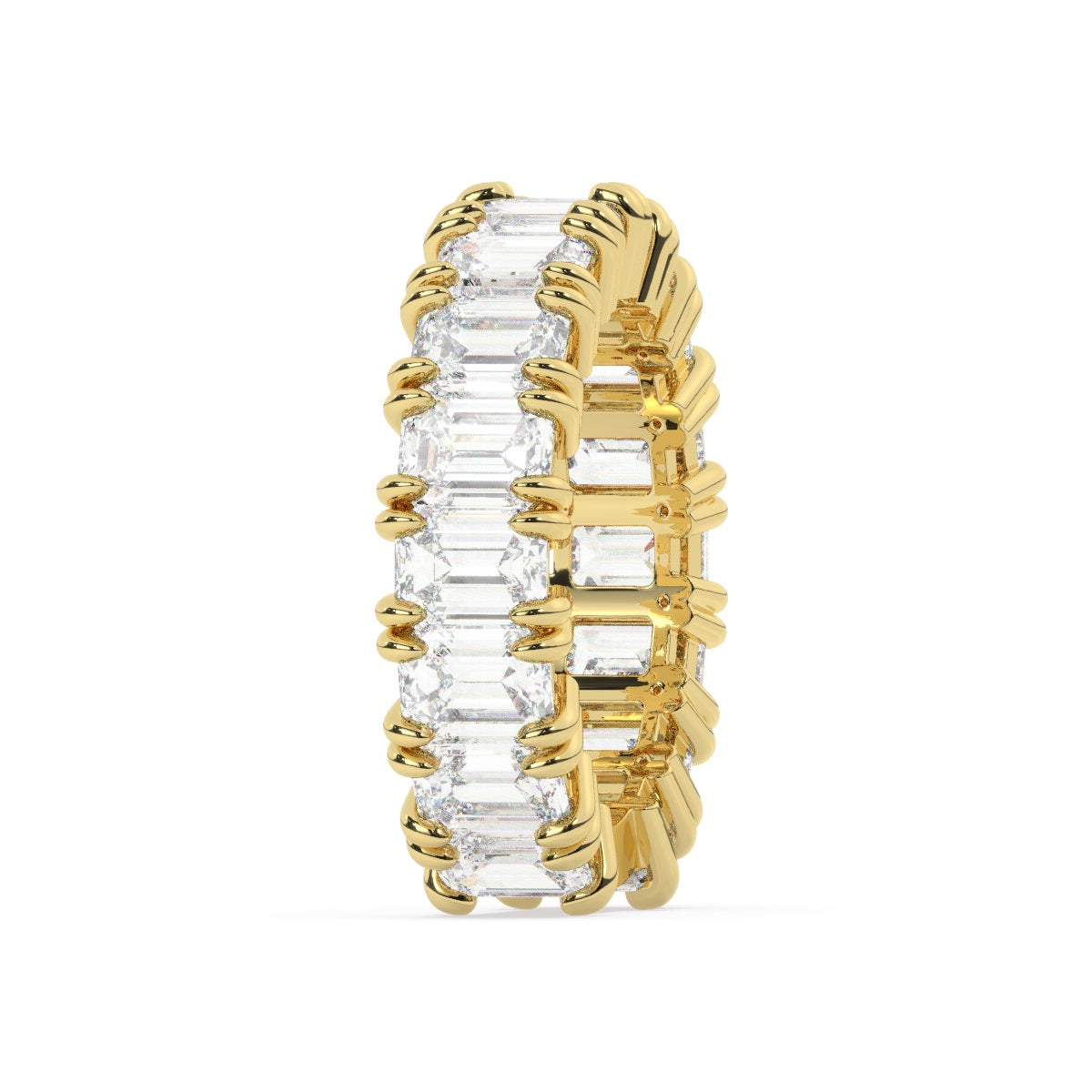 14K White Gold Emerald Cut Diamond Wedding Ring (7.75 ct)_ 14K White Gold Emerald Cut Diamond Wedding Ring (7.75 ct)_