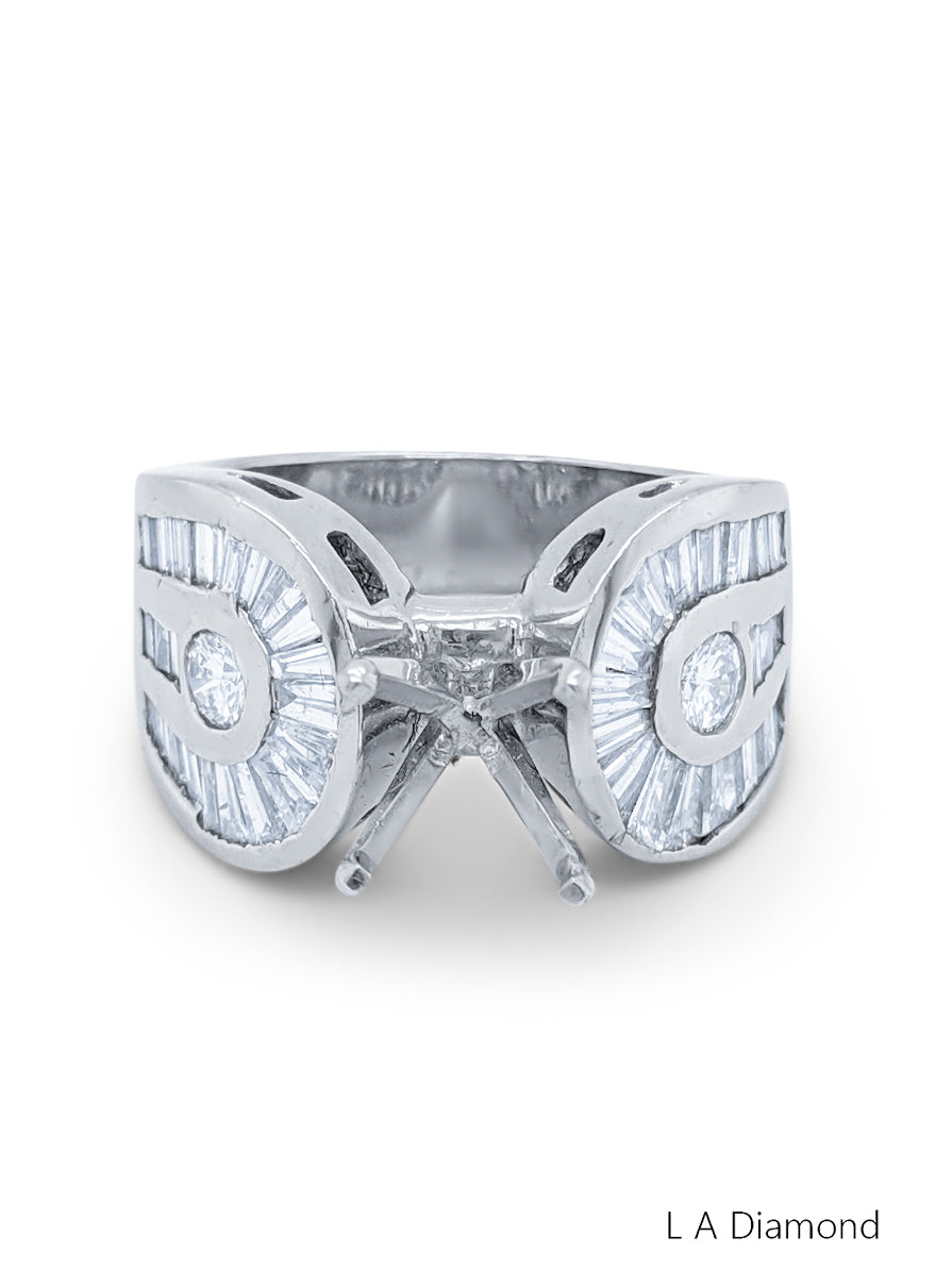 14K White Gold Princess Cut Semi-Mount Engagement Ring (2.29 ct) 14K White Gold Princess Cut Semi-Mount Engagement Ring (2.29 ct)