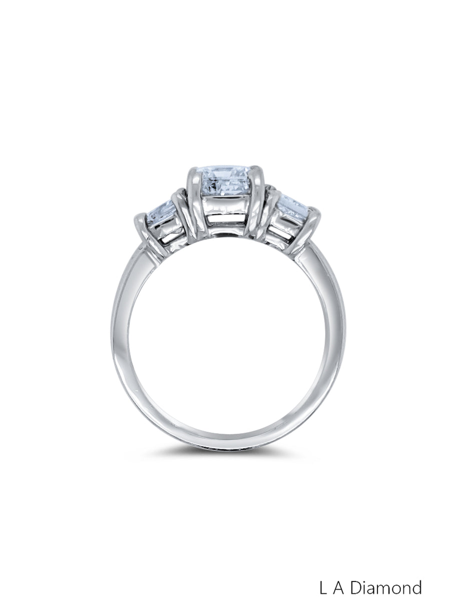 14K White Gold Princess Cut Three-Stone Engagement Ring (1.30 ct) 14K White Gold Princess Cut Three-Stone Engagement Ring (1.30 ct)