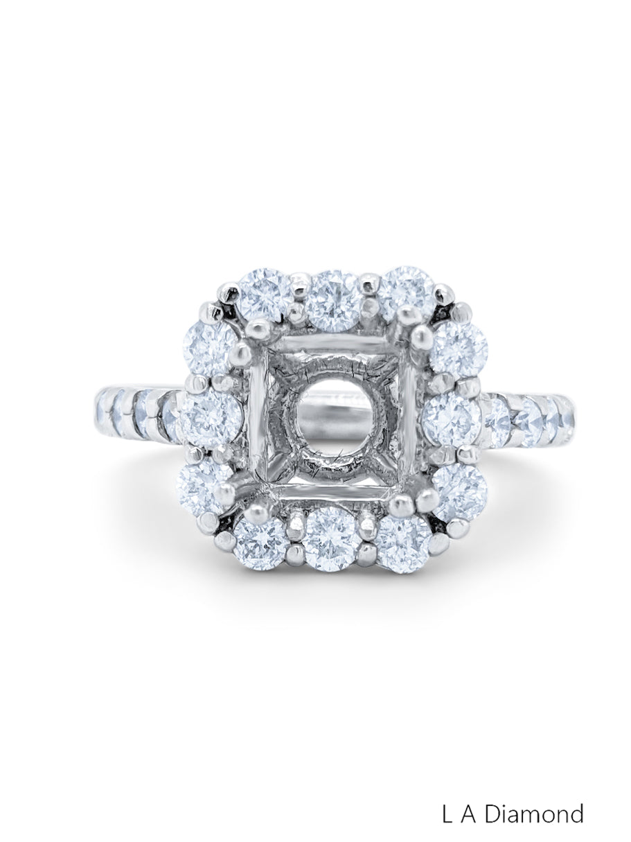 14K White Gold Quad Princess-Cut Diamond Frame Ring 14K White Gold Quad Princess-Cut Diamond Frame Ring