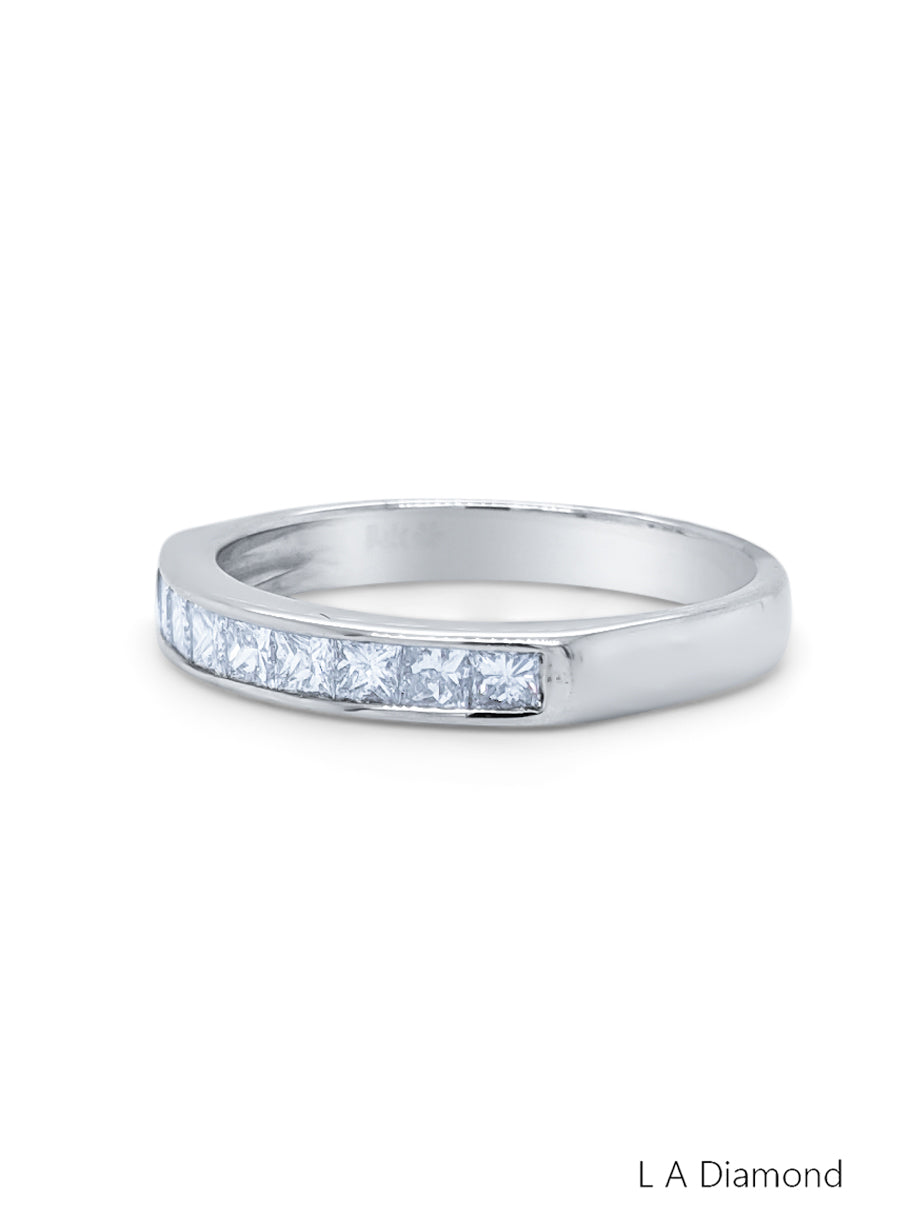 14K_White_Gold_Radiant_Cut_Diamond_Wedding_Ring_0.75_ct_ 14K_White_Gold_Radiant_Cut_Diamond_Wedding_Ring_0.75_ct_