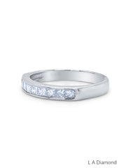 14K_White_Gold_Radiant_Cut_Diamond_Wedding_Ring_0.75_ct_ 14K_White_Gold_Radiant_Cut_Diamond_Wedding_Ring_0.75_ct_