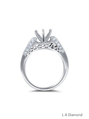 14K White Gold Round Cut Semi-Mount Engagement Ring (0.40 ct) 14K White Gold Round Cut Semi-Mount Engagement Ring (0.40 ct)