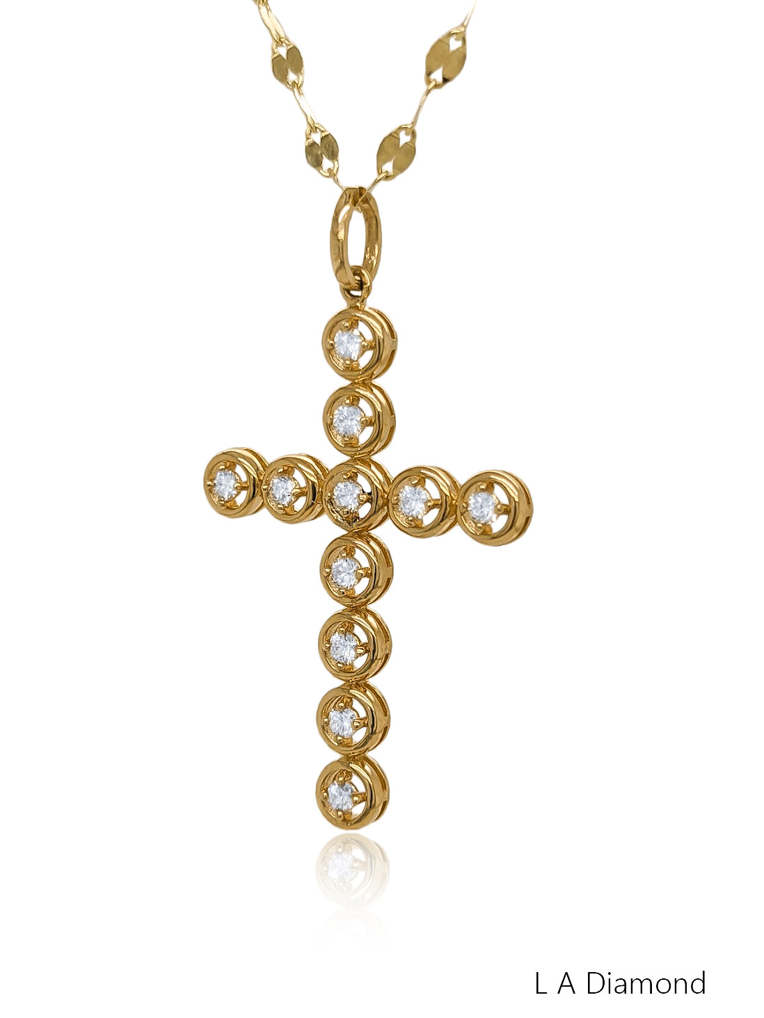 14K White & Yellow Gold Diamond Cross Pendant (0.40 ct) 14K White & Yellow Gold Diamond Cross Pendant (0.40 ct)