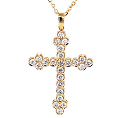 14K Yellow Gold Diamond Cross Pendant (1.00-1.50 ct t.w.) 14K Yellow Gold Diamond Cross Pendant (1.00-1.50 ct t.w.)
