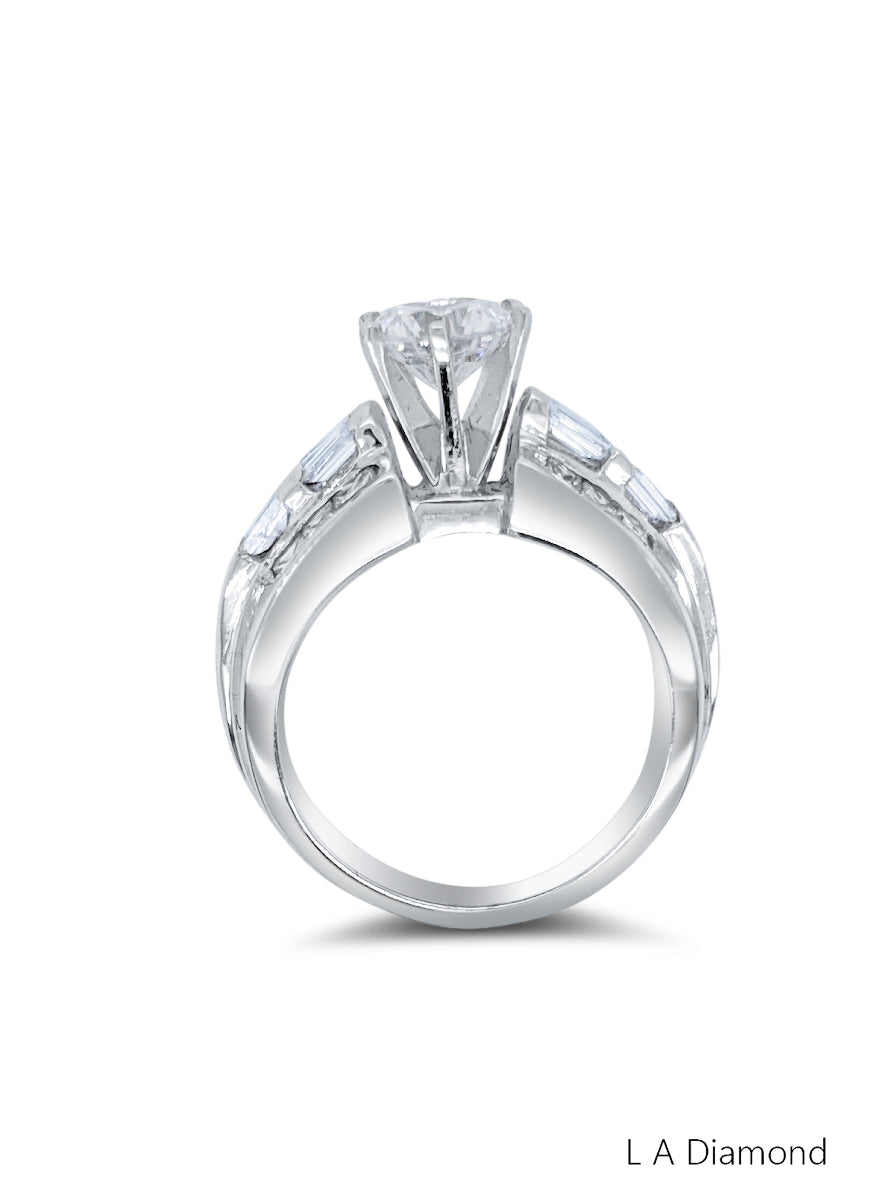 18K White Gold Brilliant Round, Baguette & Princess Cut Multi-Layer Engagement Ring (1.06 ct) 18K White Gold Brilliant Round, Baguette & Princess Cut Multi-Layer Engagement Ring (1.06 ct)