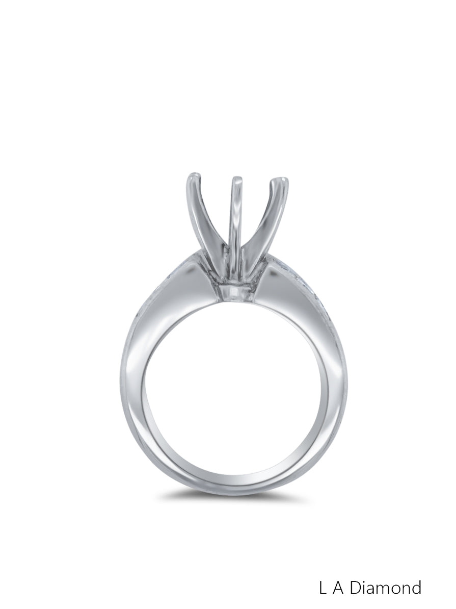 18K White Gold Diamond Princess Cut Multi-Layer Semi-Mount Engagement Ring – 1.26ct 18K White Gold Diamond Princess Cut Multi-Layer Semi-Mount Engagement Ring – 1.26ct