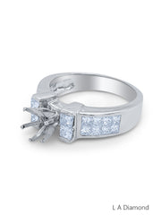 18K White Gold Diamond Princess Cut Semi-Mount Engagement Ring (1.20 ct) 18K White Gold Diamond Princess Cut Semi-Mount Engagement Ring (1.20 ct)